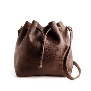 Portland Leather Goods Large Bucket Bag in Coldbrew